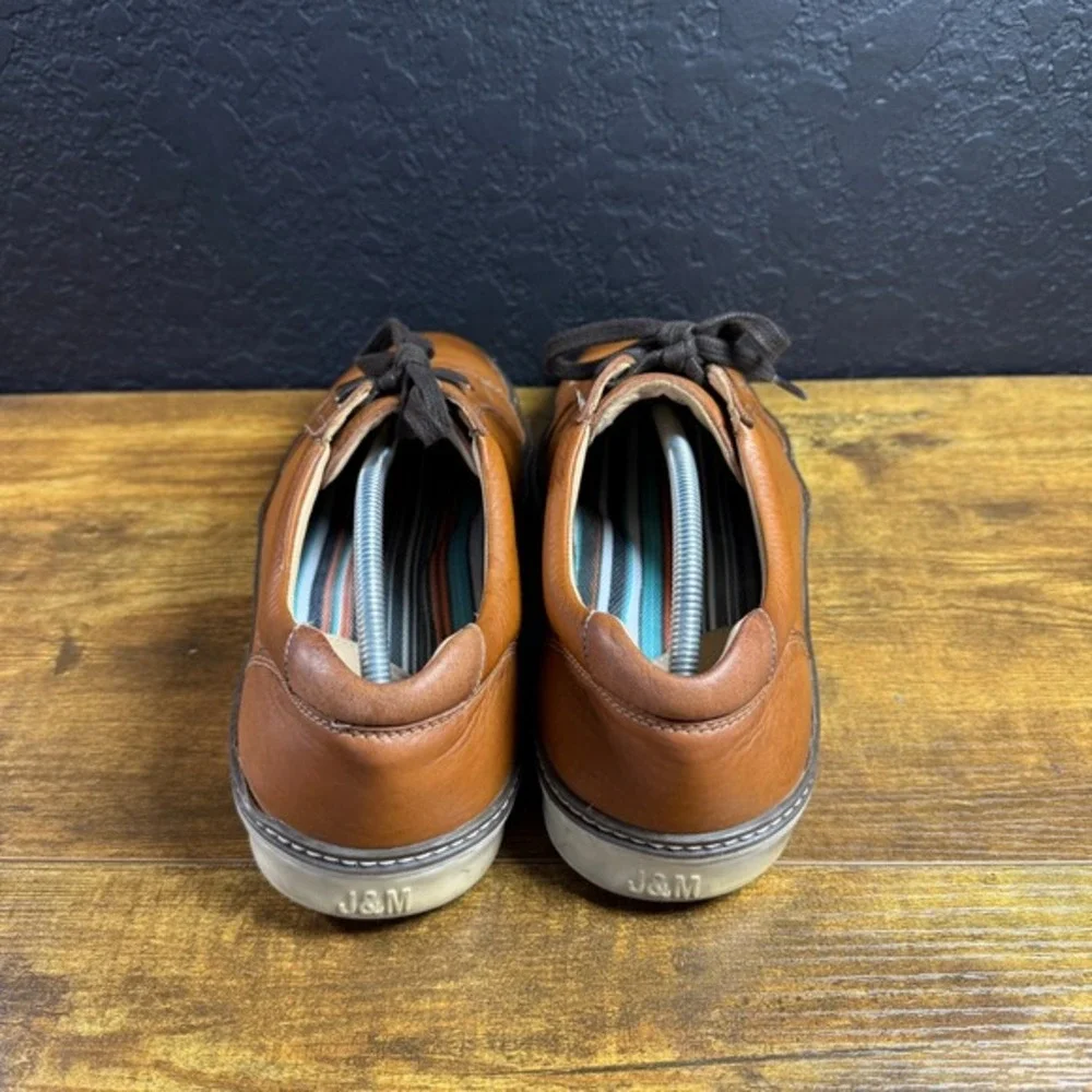 Johnston & Murphy J&M 1850 Prentiss 25-3210 Tan‎ Leather Sneakers Mens Size 12M